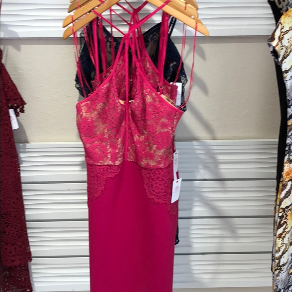 New Deep pink  mini dress